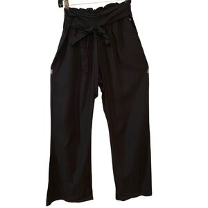 Guess High Rise Wide Leg Pull On Women’s Pants Size XS Black Tie Waist Classic